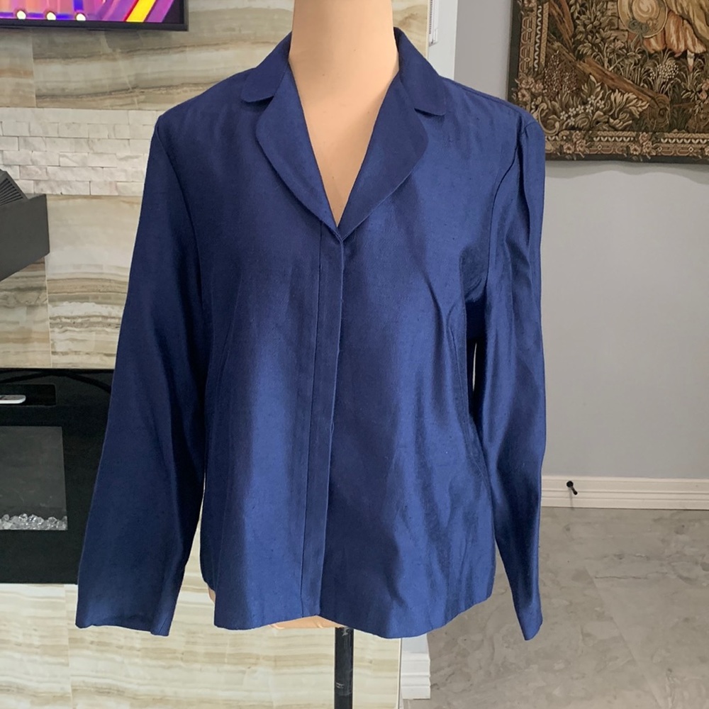 Lois Snyder Dani Max Navy Button Down Blazer Jacket. Size L‎ (38) Bust (863)